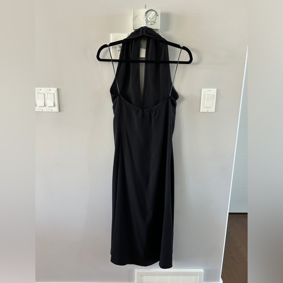 Theory Araci Rosina Crepe V-Neck Halter  Midi Dress NWT Black - Picture 8 of 8